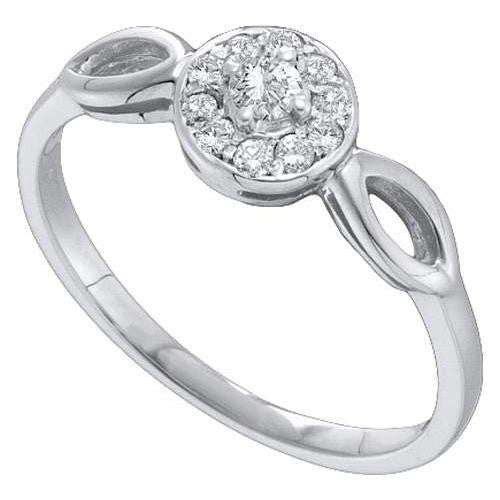 14K White-gold 0.25CTW ROUND DIAMOND FASHION RING