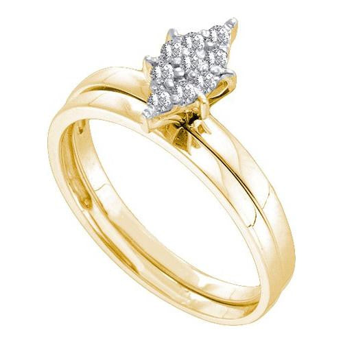 14KT Yellow Gold 0.12CT DIAMOND FASHION BRIDAL SET