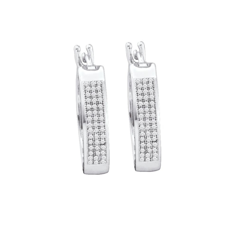 1-4CT-Diamond MICRO-PAVE HOOPS