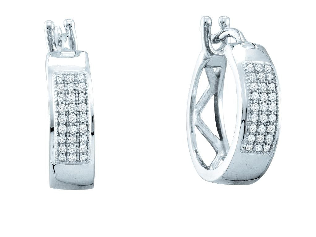 1-6CT-Diamond MICRO-PAVE HOOPS