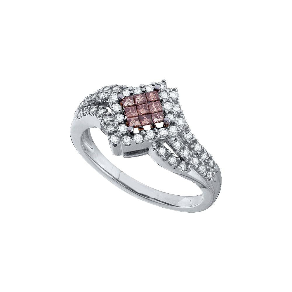 1-2CT-Diamond INVISIBLE BROWN RING