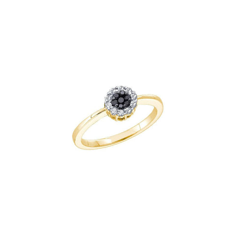 1-4CT-Diamond BLACK FLOWER RING