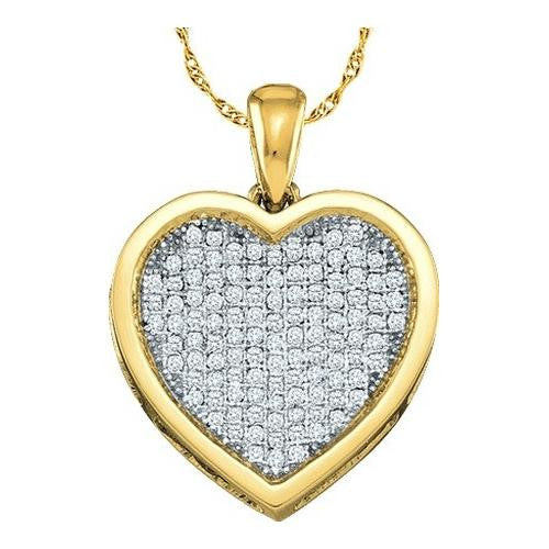 10KT Yellow Gold 0.05CTW DIAMOND   HEART PENDENT