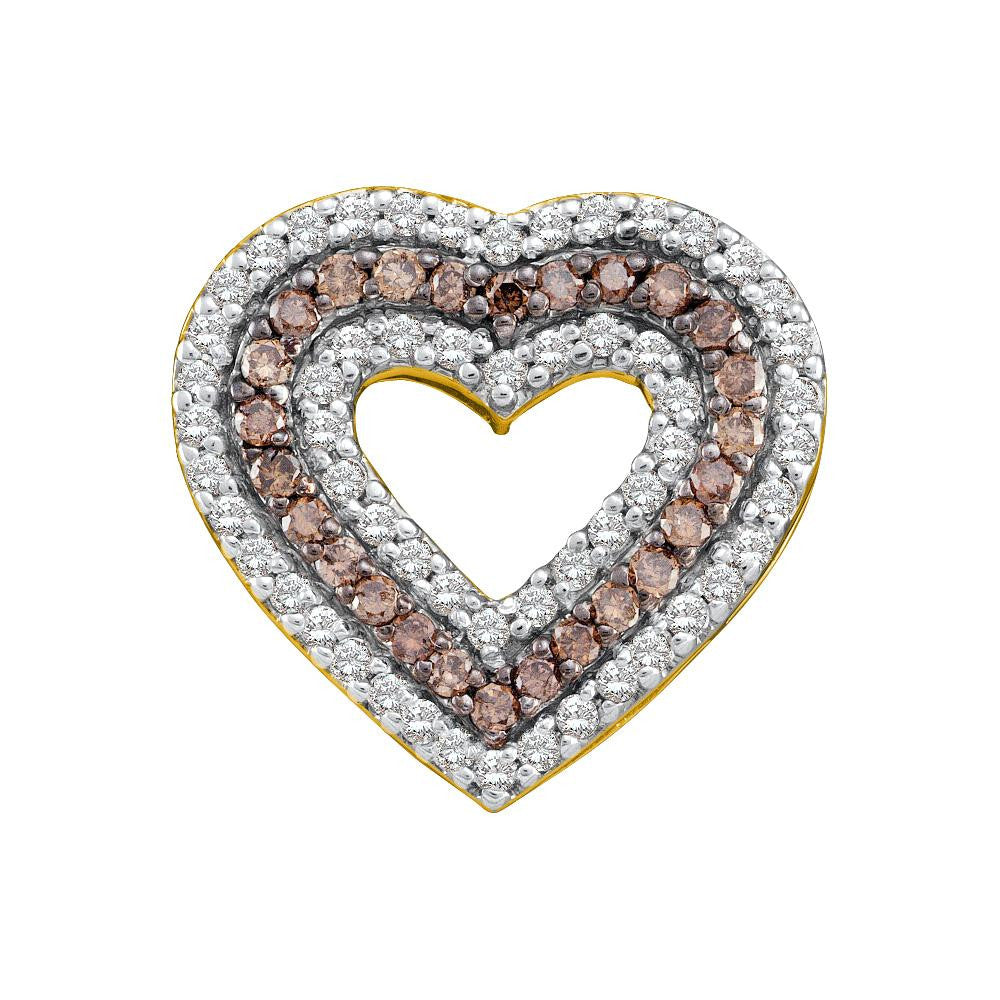 3-4CTW-Diamond HEART BROWN PENDANT