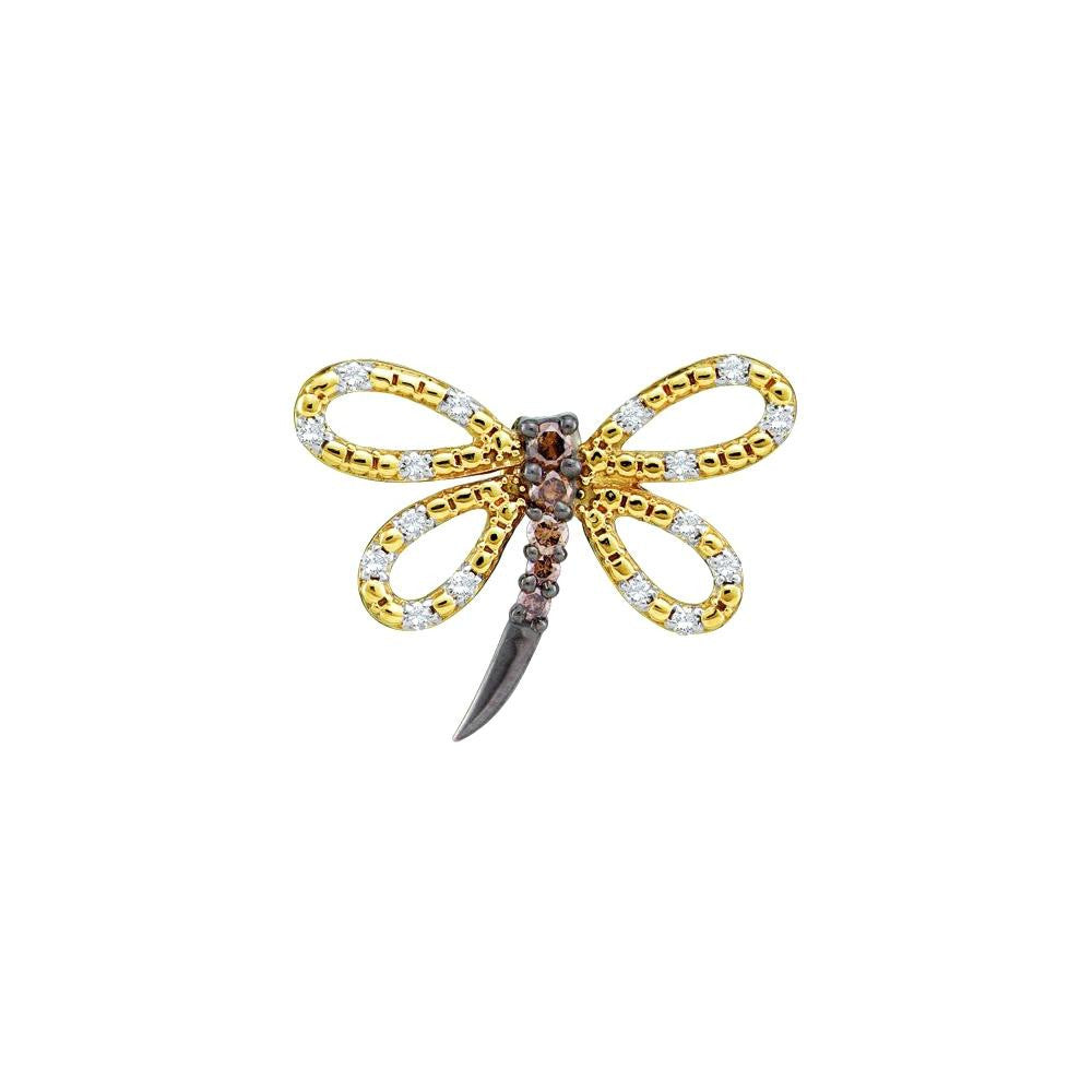 1-4CTW-Diamond BUTTERFLY BROWN PENDANT