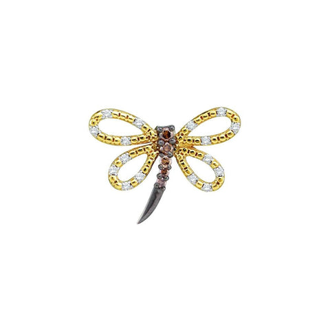 1-4CTW-Diamond BUTTERFLY BROWN PENDANT