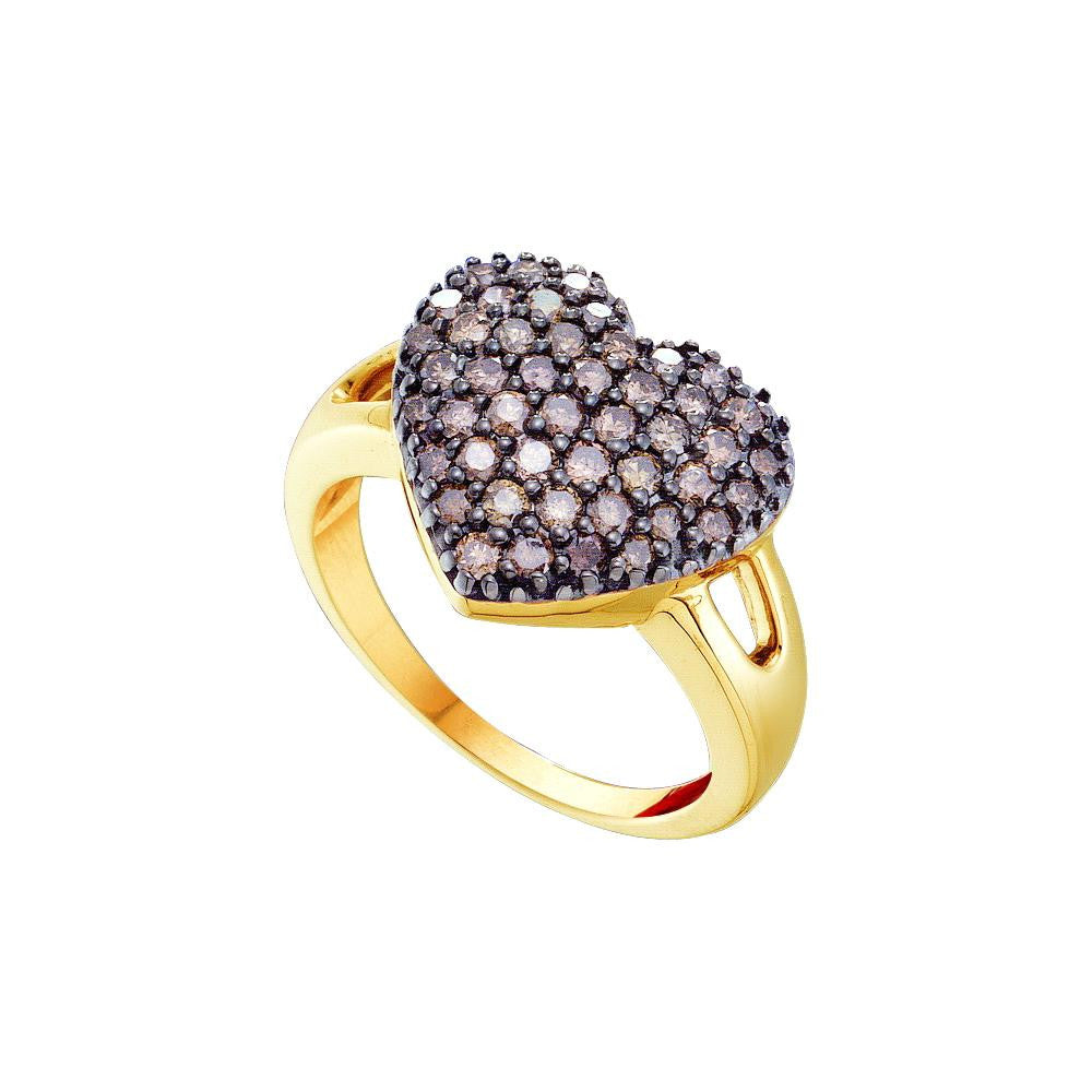 1 CTW-Diamond BROWN HEART RING