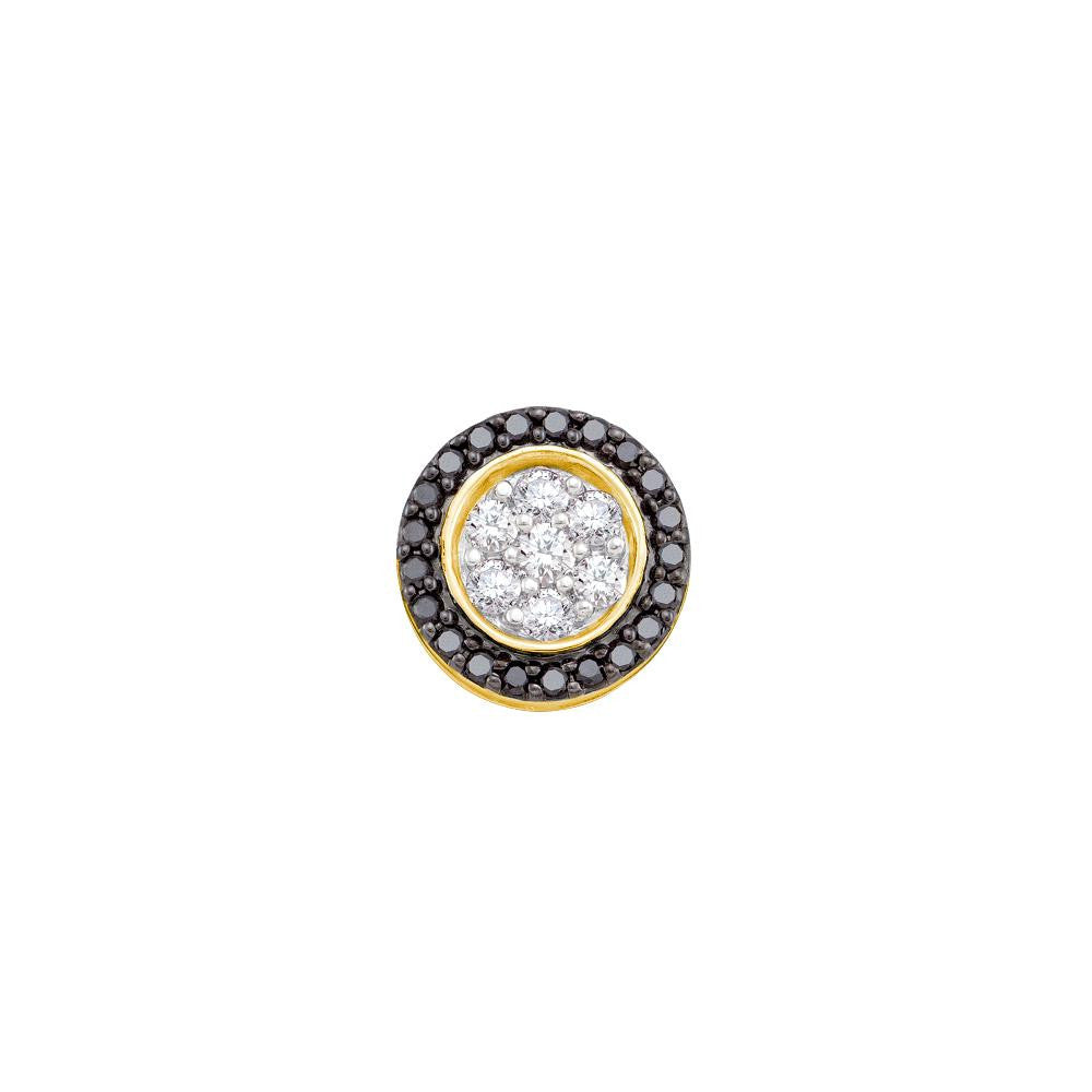 3-4CTW-Diamond FLOWER BLACK PENDANT