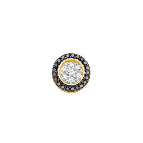 3-4CTW-Diamond FLOWER BLACK PENDANT