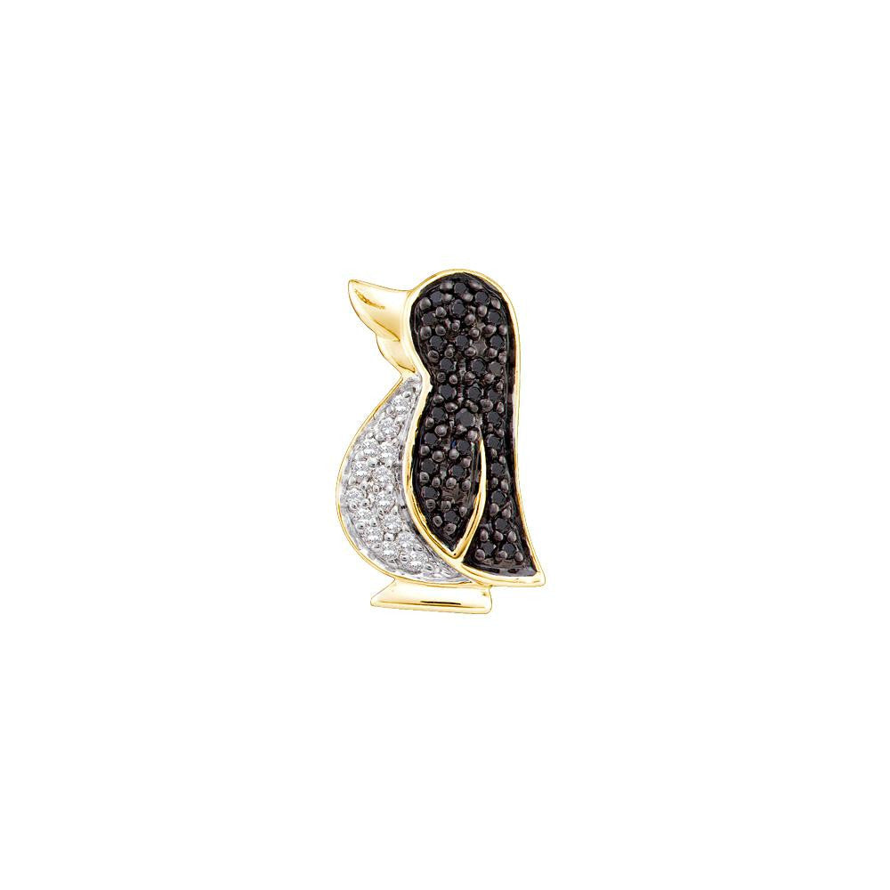 1-4CTW-Diamond PENGUIN BLACK PENDANT