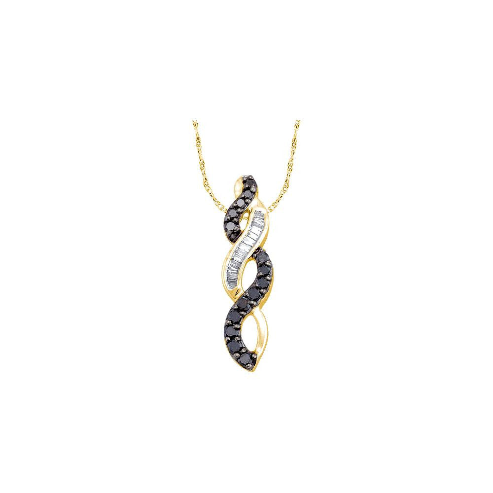 1-3CTW-Diamond BLACK  PENDANT