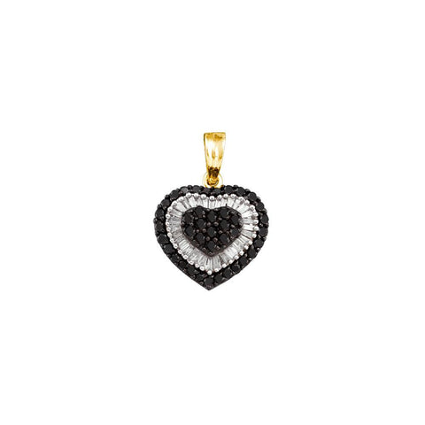 1 CTW-Diamond BLACK HEART PENDANT