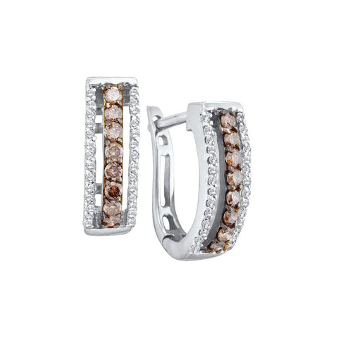 1-2CT-Diamond FASHION BROWN EARRING