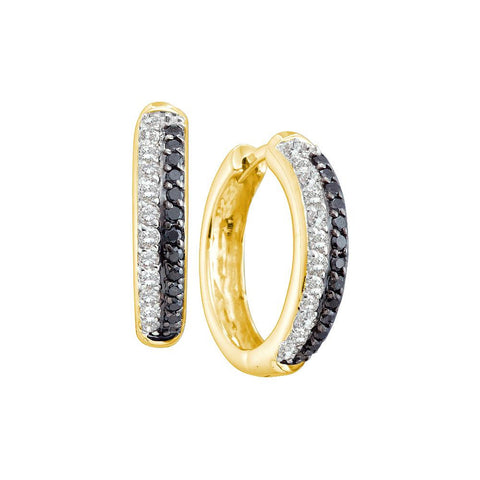 3-4CTW-Diamond FASHION BLACK HOOPS