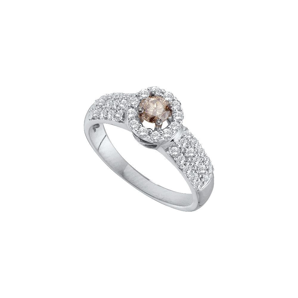 3-4CTW-Diamond 1-4CT-BRN BRIDAL BROWN RING