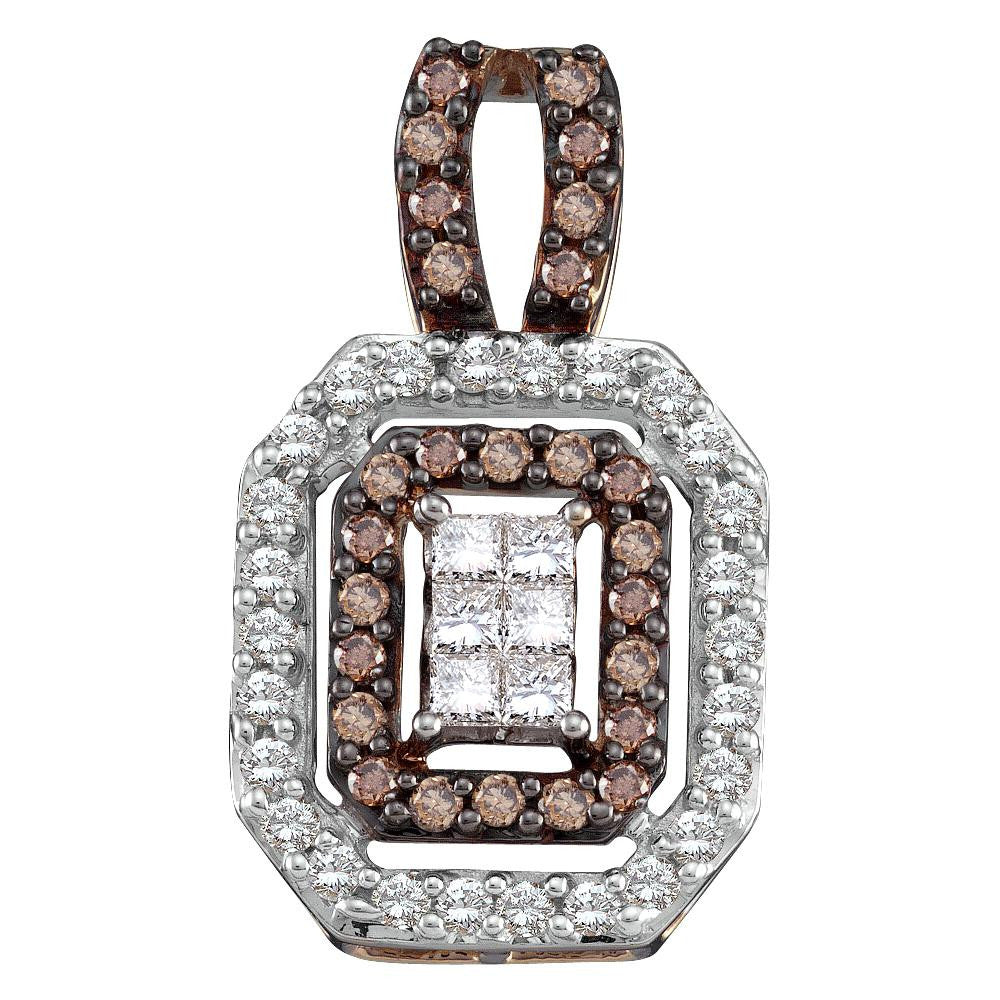 1 CT-Diamond BROWN INVISIBLE PENDANT