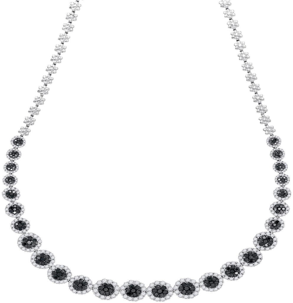 11-2CT-Diamond BLACK FLOWER NECKLACE