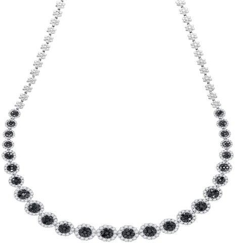 11-2CT-Diamond BLACK FLOWER NECKLACE