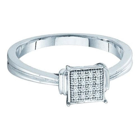 10KT White Gold 0.05CTW DIAMOND MICRO PAVE RING