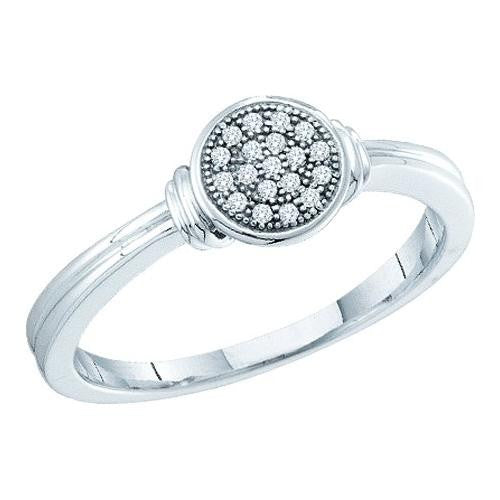 10KT White Gold 0.05CTW DIAMOND MICRO PAVE RING