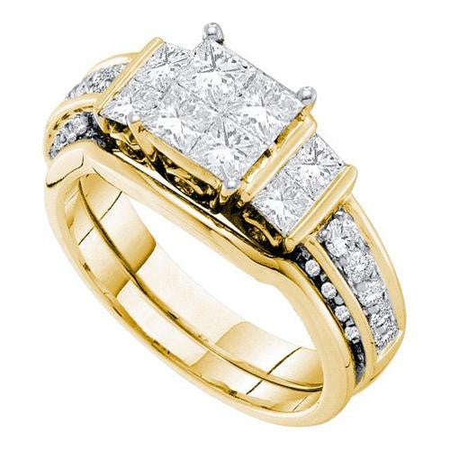 14K Yellow-gold 2.00CT DIAMOND INVISIBLE BRIDAL SET