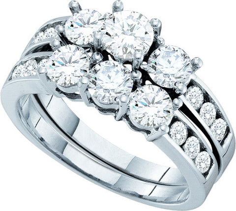 1 1-2CT-Diamond 3-STONE BRIDAL SET