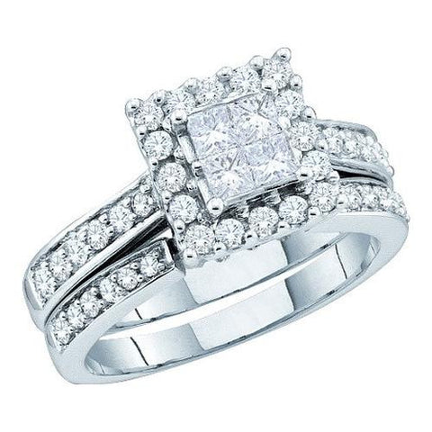 14KT White Gold 0.50CT DIAMOND INVISIBLE  BRIDAL SET