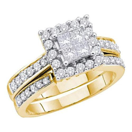 14KT Yellow Gold 0.50CTW DIAMOND INVISIBLE BRIDAL SET