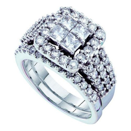 14KT White Gold 1.0CTW DIAMOND INVISIBLE BRIDAL SET