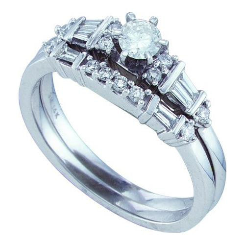 14K White-gold 0.50CT DIAMOND 0.20CT-CRD BRIDAL SET