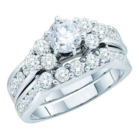 14KT White Gold 2.00CTW DIAMOND  BRIDAL SET