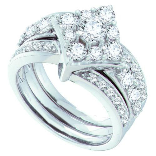 14KT White Gold 2.00CTW DIAMOND ROUND CENTER BRIDAL SET