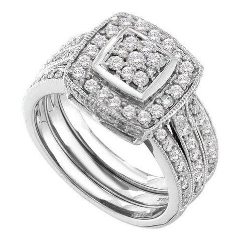 14K White-gold 1.00CT DIAMOND FASHION BRIDAL SET