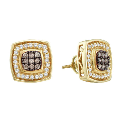 1-2CTW-Diamond FASHION BROWN EARRINGS