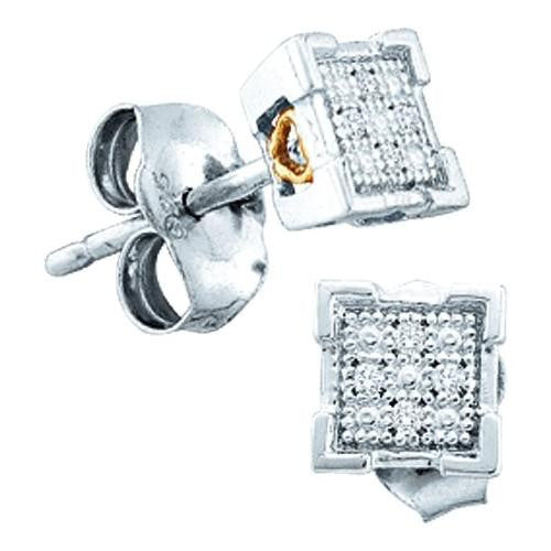 925 Sterling Silver White 0.03CTW DIAMOND MICRO PAVE EARRING