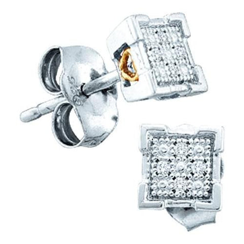 925 Sterling Silver White 0.03CTW DIAMOND MICRO PAVE EARRING