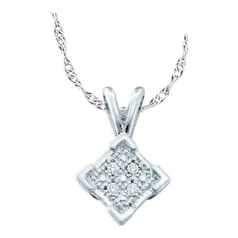 925 Sterling Silver White 0.01CTW DIAMOND MICRO PAVE PENDANT