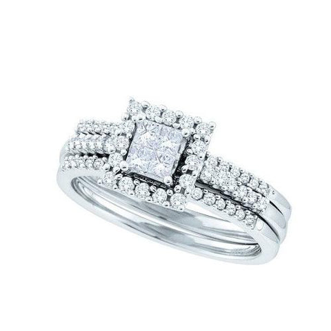 14KT White Gold 0.50CT DIAMOND INVISIBLE  BRIDAL SET