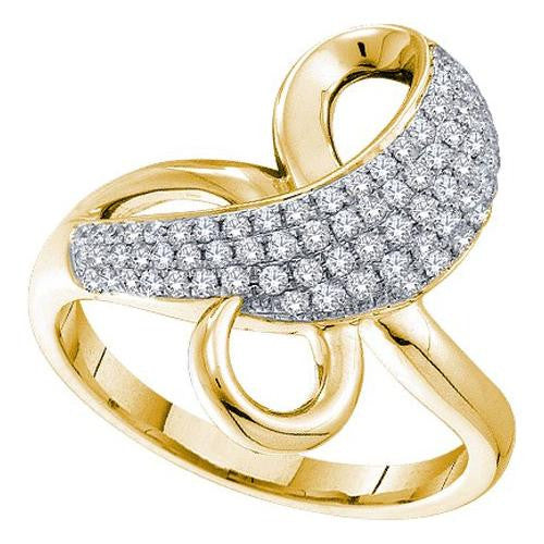 14K Yellow-gold 0.51CTW DIAMOND FASHION RING