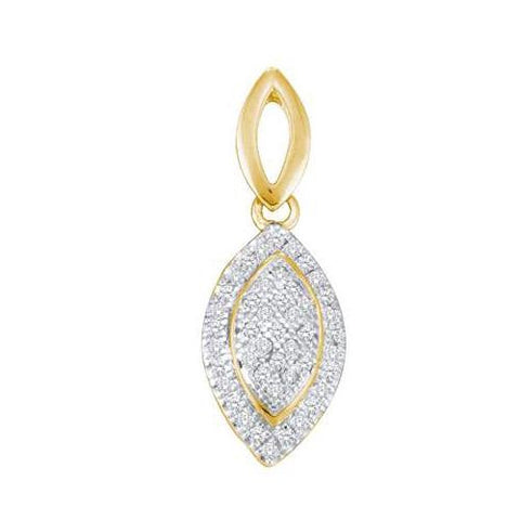 10KT Yellow Gold 0.15CTW DIAMOND MICRO  PAVE PENDANT