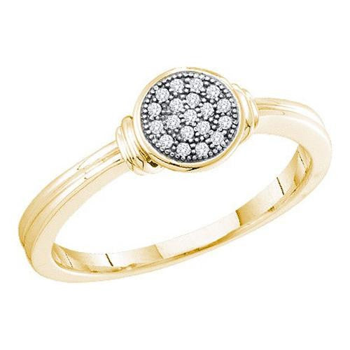 10KT Yellow Gold 0.05CTW DIAMOND MICRO PAVE RING