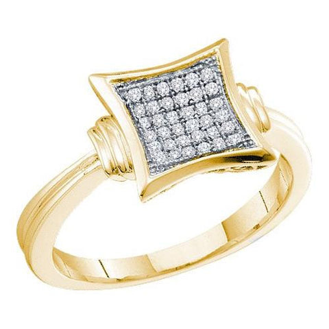 10KT Yellow Gold 0.10CTW DIAMOND MICRO-PAVE RING