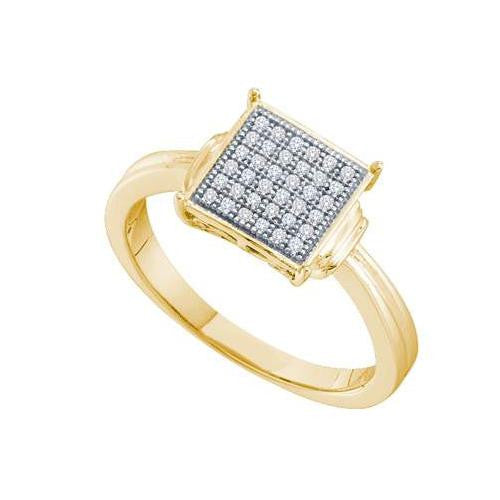 10K Yellow-gold 0.10CT DIAMOND MICRO PAVE RING