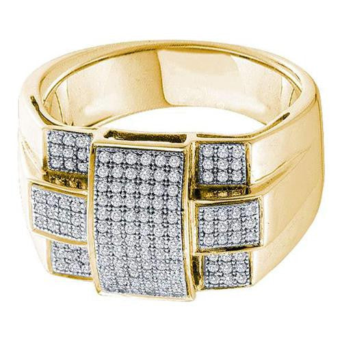 10K Yellow-gold 0.50CT  DIAMOND  MICRO  PAVE MENS RING