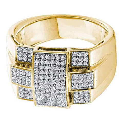 10K Yellow-gold 0.50CT  DIAMOND  MICRO  PAVE MENS RING