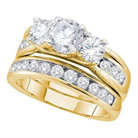 14K Yellow-gold 2.50CT DIAMOND C=0.75-S=0.38 BRIDAL SET