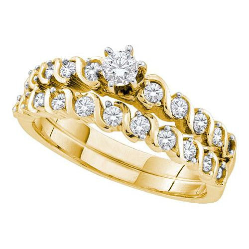 14K Yellow-gold 0.50CT DIAMOND  ROUND CENTER BRIDAL SET