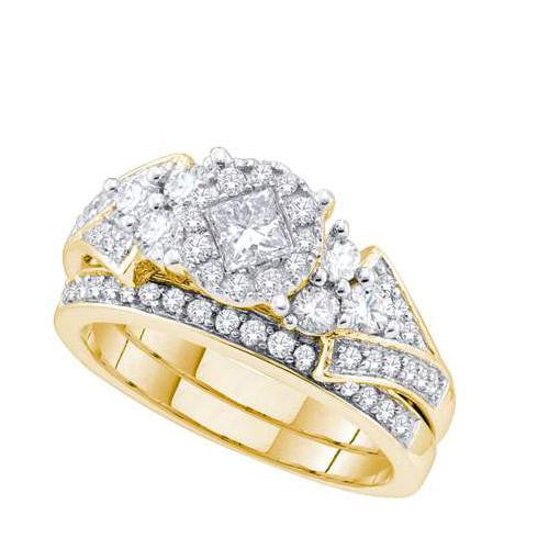 14K Yellow-gold 0.93CT DIAMOND SOLIEL BRIDAL SET