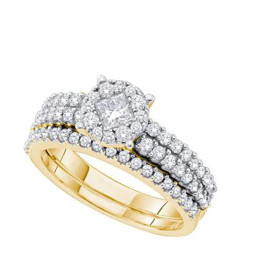 14K Yellow-gold 1.00CT DIAMOND SOLIEL BRIDAL SET