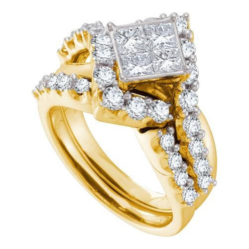 14K Yellow-gold 2.06CT DIAMOND INVISIBLE BRIDAL SET